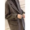 2023 Autumn/Winter Nowy dwustronny płaszcz kaszmiru dla kobiet z małym wzrostem, brytyjskim garnitur, cienki wełniany płaszcz zwyczajny