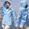 Andra kläder UV Sun Protection Clothes Women Hooded Thin Coat Long Sle Breattable SunSn Jacket Summer Fe Short Hoodie Shirtsl231215