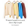 Ecosmart V-Notch Crewneck、Fleece Pullover Sweatshirt for Women