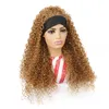 yielding Ice silk hair band wig head cover female chemical fiber deep curly long hair head cover brown wig head cover