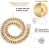 Pendanthalsband isade ut 18K guldfyllda Miami Cuban Link Armband Chain 12mm herrhiphop smycken diamant cz halsband 231215