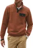 JMIERR Men's Quilted Sweatshirt Casual Long Sleeve Outdoor Stand Collar Button Pullover Sweatshirts