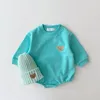 Rompers Korea Baby Sweatshirt Romper Boy Spring Farth Soft Long Sleeve Cotton Bear Infant Bodysuit Girls Jumpsuits Hoodies Tops Outwear 231215