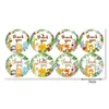 Emballage cadeau Safari Merci Autocollants Dessin animé Animal Imprimer Papier Étiquette Enfants Fête d'anniversaire Paquet Autocollant Jungle Fournitures Décor