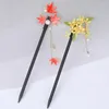 Haarspangen Haarnadeln für Frauen Sticks Blatt Blume Perle Holz chinesische Hanfu Hairwear Zubehör Vintage weibliche Gabeln