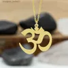Pendant Necklaces Stainless Steel Yoga Om Necklace for Women Gold Plated Aum Sanskrit Yoga Chakra Pendant Jewelry Mother's Day GiftL231215