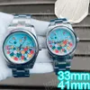 Lüks Otomatik Saatler Erkekler Tasarımcı İzle Otomatik Mekanik Hareket Saatleri 41mm 33mm Paslanmaz Çelik Kristal Cam Aydınlık Su Geçiren Bilgi Swatch izle