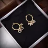 2023 Cel Stud Luxury Earring Designer Jewelry Women Classic Brand Ornament Wedding Party Accessories Hoop Gold Silver Arc de Triomphe Högkvalitativ örhänge SC1I