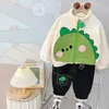 Clothing Sets Autumn and Winter New 0-4-year-old Baby Cute Cartoon Bear Set Boys and Girls Plush Sweater Two piece Children's Sweatshirt 231215