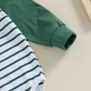 Conjuntos de ropa Bebé Niños Niñas Otoño Trajes Manga Larga Estampado A Rayas Mameluco + Pantalones Conjunto Ropa Infantil