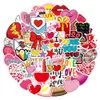 Confezione da 50 adesivi in PVC impermeabile per gli amanti di Happy Valentine's Day per frigorifero, auto, valigia, laptop, notebook, tazza, telefono, scrivania, bicicletta, skateboard.