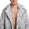 メンズファーフェイクファーファー秋の冬の冬の模造毛皮の長いコートオーバーコート模造毛皮の外国貿易231215