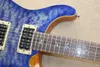 6-string electric guitar full moon commemorative model with cloud pattern veneer in blue, can be modified according to requirements