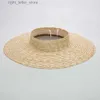 Wide Brim Hats Bucket Hats Summer Empty Top Round Sun Hats For Women Elegant Wide Large Brim Beach Straw Hat Casual Panama Caps Uv Protection Cap Sombrero YQ231215