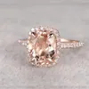 Bröllopsringar Marcatsa Märke Champagne Crystal Cubic Zirconia Ring Rose Gold Color Tone Fashion Engagement Smycken för kvinnor234C