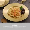 Teller Edelstahl-Disc-Dinner-Teller Pasta-Salat-Tabletts zum Servieren von Steak-Metall-Multifunktions-Küchengericht-Müslischale