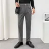 Herrbyxor corduroy casual höst rak koreansk modeföretag draperade byxor manlig high street svart grå khaki