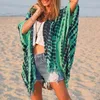 Maillots de bain pour femmes Femmes Demi Batwing Manches Mode Sun Protection Vêtements Loungewear Beach Style Col V Imprimé Patchwork Dames Cape