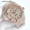 Audemar Pigue Watch AP Diamond Watches Drogie pełne diamentowe mężczyzn Zegarek AP Menwatch Auto Rwenewatch 3gr2 Wysokiej jakości ruch mechaniczny Piglet Uhr Bust w dół Montr