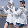 Andra kläder UV Sun Protection Clothes Women Hooded Thin Coat Long Sle Breattable SunSn Jacket Summer Fe Short Hoodie Shirtsl231215