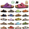 2024 Birkes Slippers Bostons Designer Sandals Cork Men Slide Slideスニーカーカジュアルレザーバックルストラップフラットトレーナーサマービーチアウトドアバーキンストック