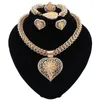 Brincos de colar Conjunto de jóias românticas Casamento de noiva cenários exclusivos para mulheres Pending Heart Hollow Out Defast Party