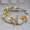 Champagner Rose Blumenkrone Mädchenkleid Haarschmuck Hochzeit Braut Stirnband Ornament Kinder Kinder Blumengirlanden