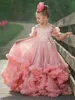 Girl Dresses Kid Wedding For Girls Elegant Handmade Princess Long Gown Baby Birthday Christmas Dress Size 6 12 14 Years