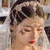 Western Regions Style Alloy Jewelry Hair Crown Hanfu Desert Wedding Tiara Headdress Tassel Eyebrow Pendant Coronet For Women