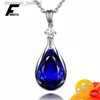 Pendant Necklaces Luxury Necklace for Women 925 Silver Jewelry Accessories Water Drop She Sphire Zircon Gemstone Pendant Wedding Party GiftL231215