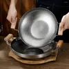 Pans Stainless Steel Fry Pan Pot Wok Korean Ramen For Stove Fire Boiler Kitchen Metal