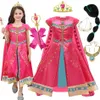 Girls Dresses Girl Jasmine Clothing Childrens Princess Role Playing Clothing Aladdin Role Playing Fantasy Magic Lantern Surprise Halloween Dressing Set 231214