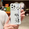 Limpar bonito panda animal dos desenhos animados casos de telefone para iphone 14 pro max 13 12 11 pro max x xr xs max 7 8plus lente proteção capa macia