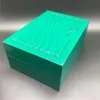 Caixas de relógio verde escuro caixa de presente caso para rlx livreto cartão tags e papéis em inglês suíço relógio de pulso boxes250y