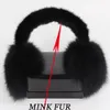 Ear Muffs Lady Natural Real Fox Fur Earmuffs Winter Women Warm Plush Big Fox Fur Earmuff Russian Fluffy With Real Mink Fur Earlap 231214