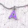 Hanger Kettingen Aangepaste Drip Olie Rhodium Plated Hoofdstad Initial Naam Kleurrijke DIY Sieraden Verjaardagscadeaus Voor Vrouwen Meisjes