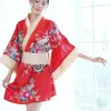 Roupas étnicas Sexy Kimono Nightgown Yukata para Mulher Japonesa Floral Moda Yakata Cardigan Haori Silk Pijamas Lazer Wear Pijamas