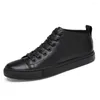 Boots Small Numbers Normal Leather Black Ankle Man White High Sneakers Summer Shoes Men Sport Bascket Super Offers XXW3