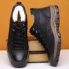 Boots Men Leather Thick Composite Sole Winter Shoes Cowhide Designer Ankle For Man Outdoor Hiking