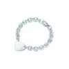 S925 collana in argento sterling per donna uomo classico a forma di cuore a forma di cuore Collana a catena del bracciale Collana di marca di lusso con B317P con B317P