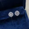 Ohrstecker DRlove Damen-Ohrpiercing, vollständig gepflasterter Zirkonia, glitzernde Braut, Hochzeit, ausgefallenes Geschenk, Statement-Schmuck