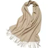 Sciarpe Sciarpa 100% cashmere Donna Marchio di lusso Pashmina Unisex Uomo Tinta unita Caldo Autunno Inverno Spessore Vera morbida Lunghe sciarpe in cashmere 231214