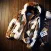 Men's Fur Faux Fur Inverno Quente Plus Fleece Faux Fur Fox Fur Casual Mens Jaqueta Com Capuz Grosso Boutique Elegante Masculino Slim Casacos Tamanho S-5XL 231215