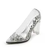 Elbise Ayakkabı 2023 Moda İtalyan Tasarım Rhinestone Gümüş Noktalı Ayak Parlak Parti Düğün Gelin Bayanlar Yüksek Topuklu Sandals