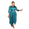 Roupas étnicas Vestidos de tamanho grande para mulheres Luxo Noite 2023 Africano Plissado Elegante Vestido Graduação Midi Design Turco Tanga Vestido