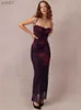 Vestidos sexy urbanos mozision roxo impressão sexy longo vestido rabo de peixe para mulheres robe novo espaguete cinta sem costas sem costas ruched maxi vestido vestidosl231215