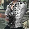 Polo da uomo modello oro stampa 3D camicia da uomo a maniche lunghe con bottoni bavero moda top da ballo da uomo in stile barocco top S-6XL estate Q231215