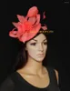 Pink Fuchsia Feather Fascinator Kentucky Derby Hats Sinamay Wedding Women's Hat for Melbourne Cup Races Wedding.