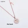 Chains VOJEFEN Moissanite Letter Necklaces Choker 925 Sterling Silver Women Jewelry Initial Necklace 18K Rose Gold Plated