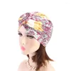 12pcs / lot motif africain Femmes Headrap Bandana Headswear dames multicolor Hair Scarf imprimé nœud vortex Turban Milk Silk Hat